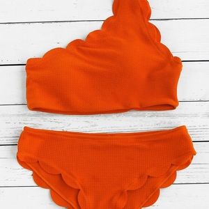 One shouldered women’s bathing suit